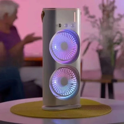 Double-Head Portable Mist Fan: Your Personal Mini AC for 2026