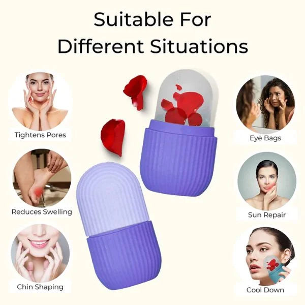 Ice Roller for Face- Pack of 3 | Reduces Puffiness, Shrinks Pores & Gives Glowing Skin
