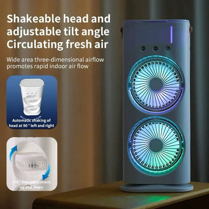 Double-Head Portable Mist Fan: Your Personal Mini AC for 2026