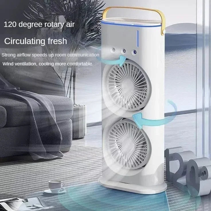 Double-Head Portable Mist Fan: Your Personal Mini AC for 2026